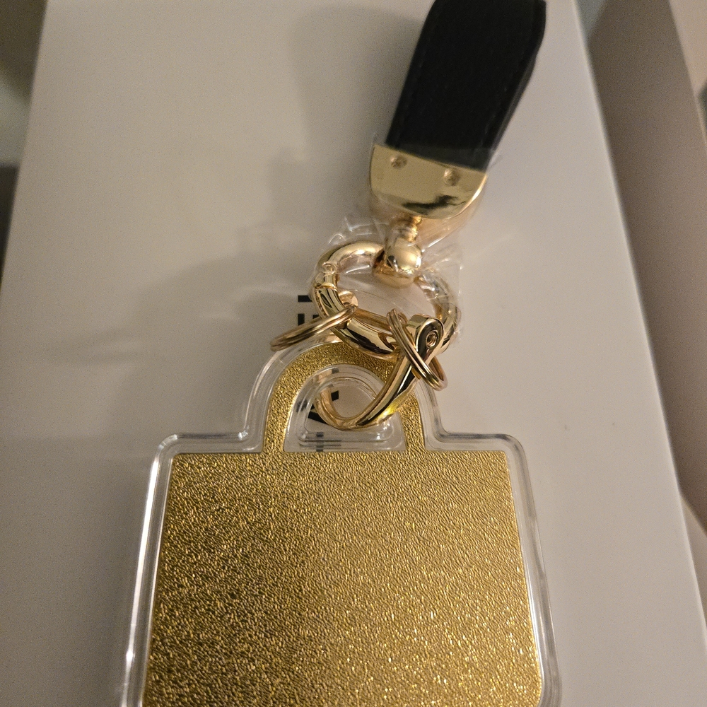 Gold GG Keychain with Black Strap - Picture 2 of 2